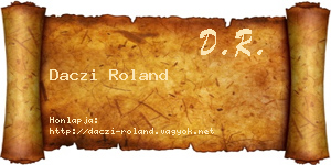 Daczi Roland névjegykártya